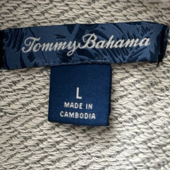 NEW Tommy Bahama Island Sleepwear Shirt Men’s Size Large Gray 1/4 Zip - Picture 7 of 11